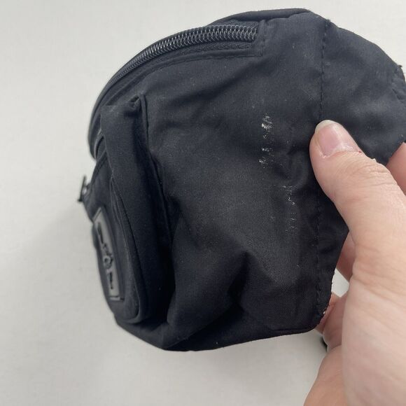 Vintage 80s Pro Spirit Black Canvas Fanny Pack Waist Belt Bag Hip Pack Grunge - Picture 12 of 16